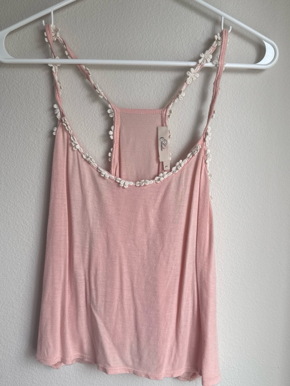 Elodie Pink Daisy-Trim Racerback Camisole